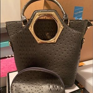 New 3 in 1 ale Meil Vegan Dark Grayish Purse Set